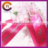 2cm Hot Pink Gold Printing Custom Color and Pattern Cheap Logo Printed Ribbons thumbnail-1