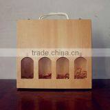 Custom Wooden Wine Box Packing for 4 Wine Bottles thumbnail-1