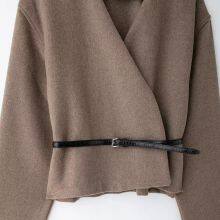 New Style Women's Retro Loose Casual Long-sleeved Coat With Belt and Soft Fabric. thumbnail-3