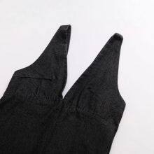 European and American Style Women's Clothing New Fashion Denim Wide Shoulder Lead Mini Dress for Women thumbnail-3