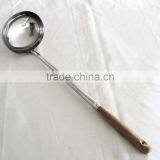 Stainless Steel Frying Ladle Soup Ladle 5'' With Wooden Handle thumbnail-1