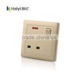 Champaign Gold Color 1 Gang 15A Wall Socket Switch Supplier's Choice thumbnail-5