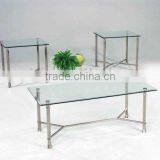 Metal Glass Coffee table set/ Coffee Table and End Table