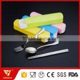 Travelling Japanese Tableware Suit in Colorful Plastic Box thumbnail-1