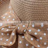 Sun Protection Straw Hats Cute Bowknot Ribbon Formal Bowler Hat thumbnail-5