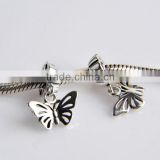 Butterfly Dangle Bead Charm Fits Silver Charm Bracelet