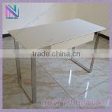 Home used Modern Desktop table Metal frame white Computer Table