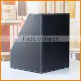 High-grade Leather Triple Desktop File Box File Frame Data File Storage Box Seat Business Office Supplies thumbnail-4