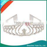 Wedding Bridal Peach Heart Rhinestone Headband thumbnail-1