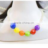 Bright Colorful Necklace Big Round Plastic Pearl Decoration Princess Wear Neck
