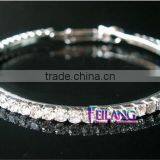 Diamond Earrings Double Round SIlver HOOP Earrings Double Chain thumbnail-2