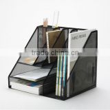 metal wire power coated office 6 compartment desktop file organizer