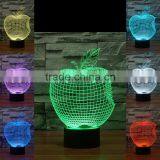 3D Optical Night Light Apple 7 RGB Light Colors 10 LEDs AA Battery or DC 5V Mixed Lot thumbnail-1