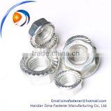 Made in china carbon steel Hex flange nut din6923