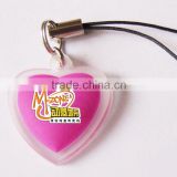 customized silicone heart phone strap/phone pendant