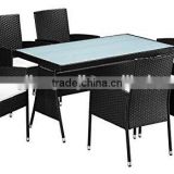 Hot Sale Stackable chairs and square table wicker furniture popular patio dining furniture
