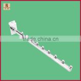 Chrome Clothes display Slatwall Sloping Arm with 9 beads on MDF