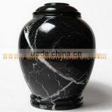 NATURAL STONE BLACK ZEBRA MARBLE URNS thumbnail-3
