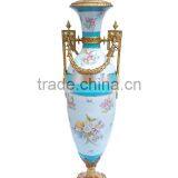Character Design Huge Ceramic Prize Cup, Elegant Blue and White Style Porcelain Trophy Vase With Copper for Anniversary thumbnail-3
