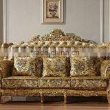 New Classic Living Room Furniture Wooden Hand Carved Fabric Sofa Set thumbnail-4