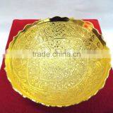 Beautiful Gift Item, Return Gift, Home and Garden Decoration Brass Gold Plated Bowl thumbnail-3