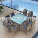 2017 Trade Assurance Most Popular Poolside Used Aluminium Frame Rattan Dining Table and Chairs Set thumbnail-4