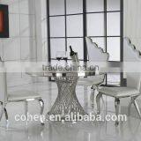 2016 Cohen Latest Modern Design Marble Top Round Dining Table/stainless Steel Dining Table and Chairs for Dining Room Furniture thumbnail-4