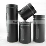 Black Glass Jars for Food With Stianless Steel Lid thumbnail-1