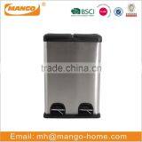 40L Stainless Steel 2-Compartment Pedal Trash Bin thumbnail-1