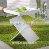Multifunctional Home Furniture Side Table With Magazine Rack Tray Table With Glossy Finished thumbnail-1