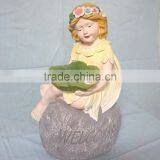Fiberglass Garden Girl Welcome Statue Ornament thumbnail-5