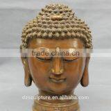 Temple Garden Building Metal Brass Buddha Head Statues thumbnail-6