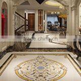 Luxury European Rococo Style Handmade Square Marble Medallion for Villa Floor Decoration BF12-04284c
