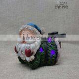 Resin Santa Claus Figurine With Led Light for Christmas Deocration thumbnail-3
