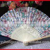Promotional Cotton Cloth Hand Fan With Butterfly thumbnail-2