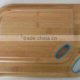 Two sizes bamboo cutting board with silicone handle #32010