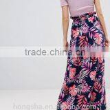 Floral Print Maxi Skirt With Belt in Print HSH6118 thumbnail-3