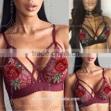 sexy underwear woman transparent nighty lingerie sexy hot lace hollow out sexy girls preteen underwear flower embroidery bra