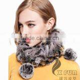 CX-C-68B New Products Wholesale Lady Winter Hat Rex Rabbit Knitted Hat / Snood thumbnail-5