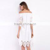 Maxnegio Gorgeous White Hollow Out Women Summer Dresses thumbnail-4