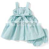 2017 Wholesale Boutique Baby Mint Green Clothing Organic 100% Cotton Baby Romper Two Pieces Toddler Clothing thumbnail-2