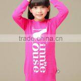 Print Letters Spring Rose Red Longth Sleeve Pullover for Girls thumbnail-3