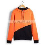 Orange and Black Contrast Color Hoodie With Earphone Hoodie Drawstring thumbnail-2