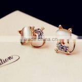 Lovely Rhinestone Opal Stud Earring,cute Cat Design Earrings for Women Jewelry thumbnail-5