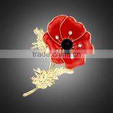 Red Enamel Poppy Brooch Hot Sales Enamel Poppy Tie Brooch 2016 Yiwu Market Stylish Poppy Brooch thumbnail-1