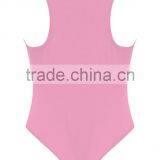 Light Pink Women Basic Bodysuit With Racer Back Bodybuilding Elastic Plain Jumpsuit thumbnail-3