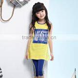 2016 Wholesale Leisure Boutique Customized Stripe Children Clothing Sets for Summer thumbnail-1