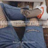 WS-49 Lady Women Sexy Pantyhose Mesh Fishnet Nylon Tights Long Stocking Jacquard Step Foot Seam Pantyhose High Over Knee Socks thumbnail-5