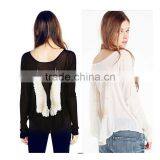 New Design Plus Size Round Neck Black and White Loose Bat Sleeve Casual Clothes Wing Printing t Shirt Blank T-shirt thumbnail-6