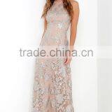 Dress the Population Valentina Silver Sequin Maxi Dress thumbnail-2